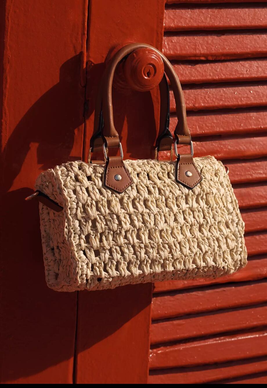 Anthropologie Mini Raffia Handbag Convertible Crossbody Shoulder Tote Purse EUC
